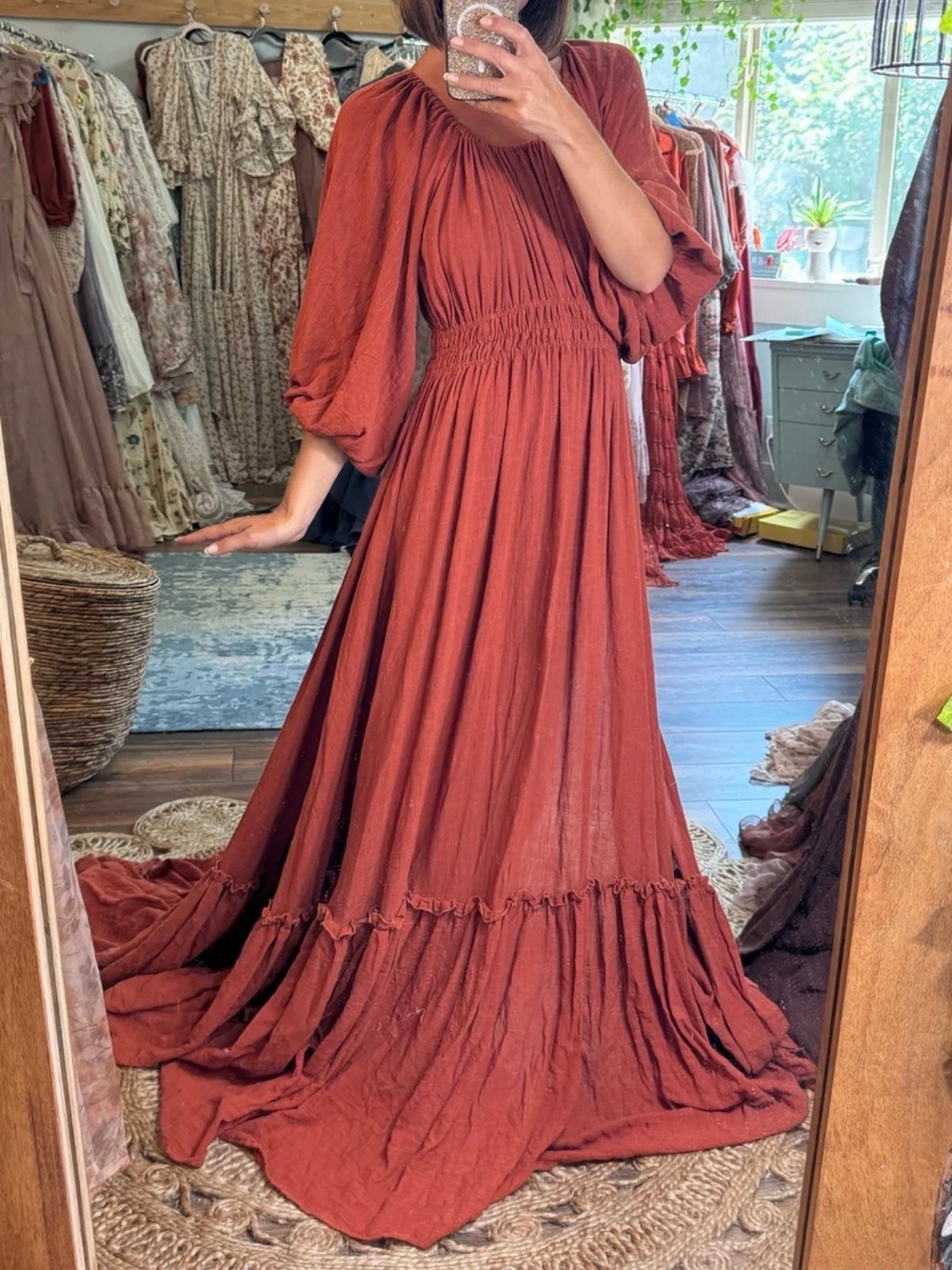 Rust Orange Maxi Gown